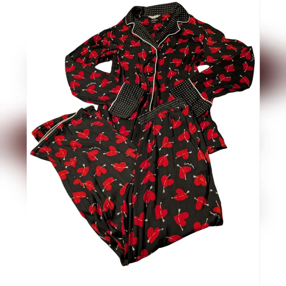 Kate Spade New York Women's Cupid Hearts‎ 2-Piece Pajama Set Size Small